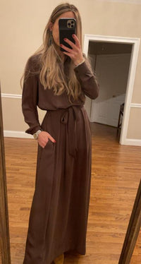 THIRD SMOCKED BELTED MAXI DRESS