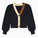 THML COLORBLOCK KNIT CARDI SWEATER