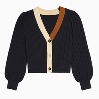 THML COLORBLOCK KNIT CARDI SWEATER