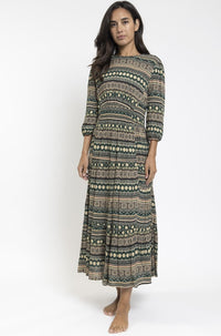 MILA PRINTED DRESS W MID SMOCK