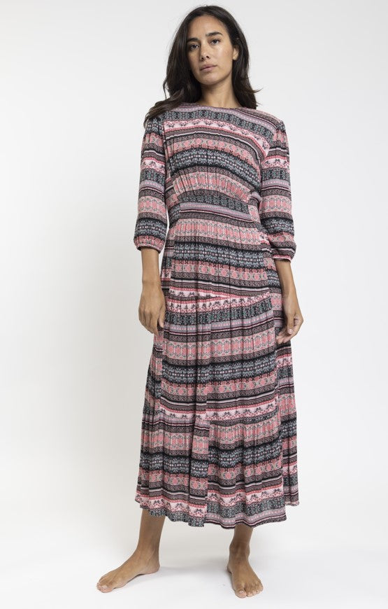 MILA PRINTED DRESS W MID SMOCK