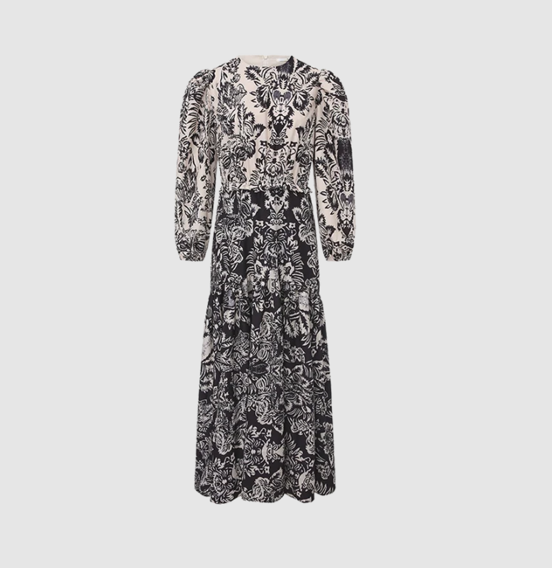 EPIK TRUMPET MIDI PUFF SLEEVE DRESS