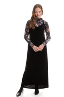 ENGLISH SET-VELVET JUMPER W BURNOUT FLORAL TOP