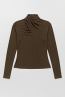 NOIR TWIST NECKLINE KNIT TOP