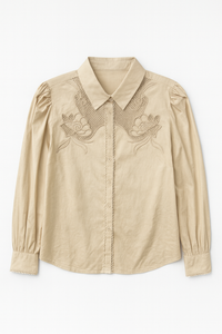 ONE COLLECTIVE FLORAL CUTTOUT BLOUSE