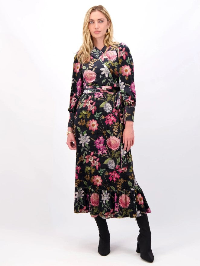 POPPY VELVET WRAP DRESS