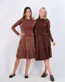 5 STARS TIERED VELVET SKIRT