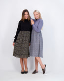 NONI PRINTED BOTTOM RIBBED TOP DRESS