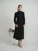 MIUMAX CABLE KNIT SWEATER W BELT