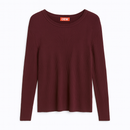 QEW RIBBED KNIT CREW NECK TOP