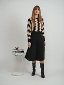 MADEMOISELLE CROCHET VERTICAL CHEVRON KNIT TOP