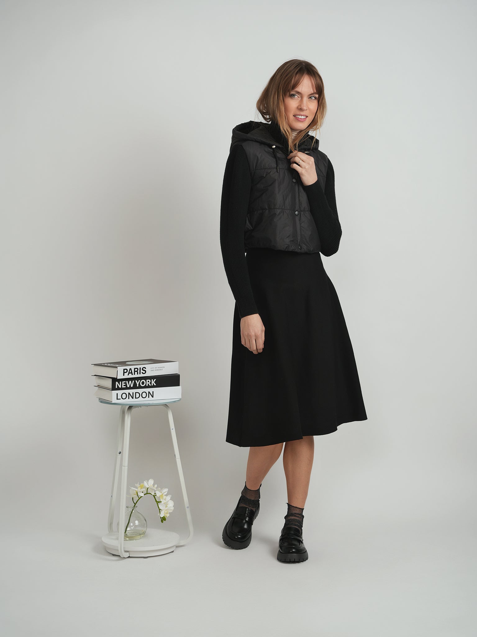 JULI QUILTED SWEATER COMBO JACKET