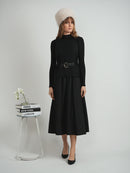 E. U. X. EXCLUSIVE BELTED VEST CREPE JUMPER