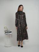 THE NORWAY CLUB PRINTED MIDI DRESS MOCK NECK (SET)
