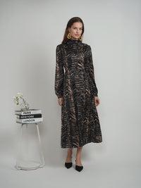 THE NORWAY CLUB PRINTED MIDI DRESS MOCK NECK (SET)