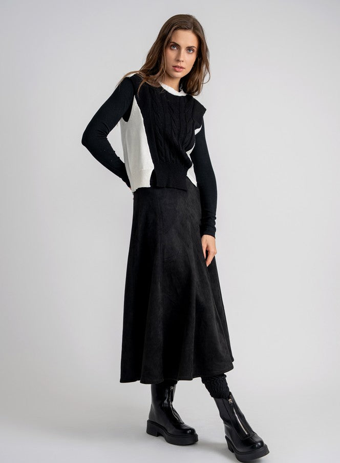 GINGER MIDI LENGTH PANEL SKIRT