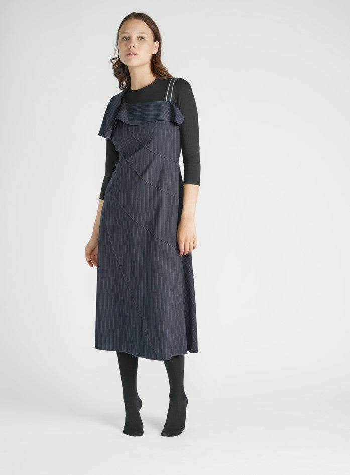 WEEKEND PINSTRIPED RAW SEAM PATCHED JUMPER