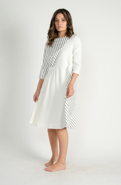 HARPER STRIPED DRESS WITH PANELS