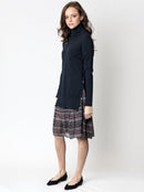 WEEKEND PRINTED DRESS W/ OVERSIZED SWEATER