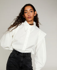 WILD PONY POPLIN SHIRT W SHOULDER DETAIL