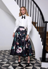BYRD ROSETTA FLORAL GOWN SKIRT