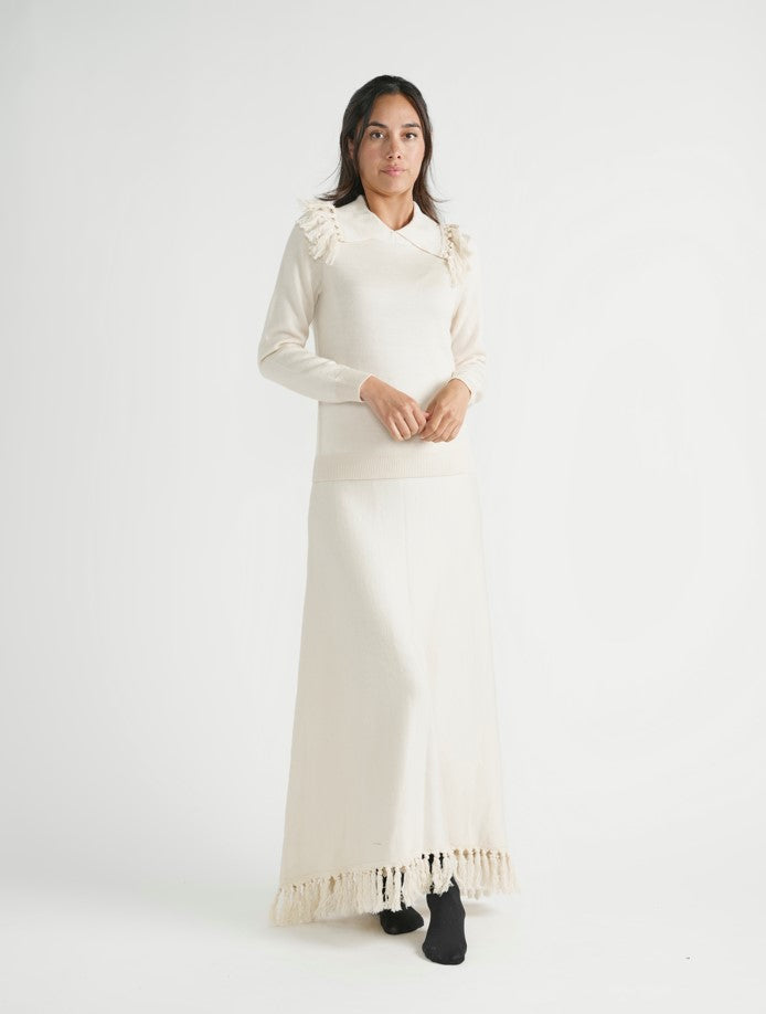 WEEKEND FRINGE KNIT SKIRT