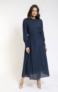 ZOEY + OLIVER CRIMPED SMOCKED BUTTONDOWN DRESS