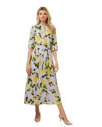 AZELEA LEMON PRINTED DRESS