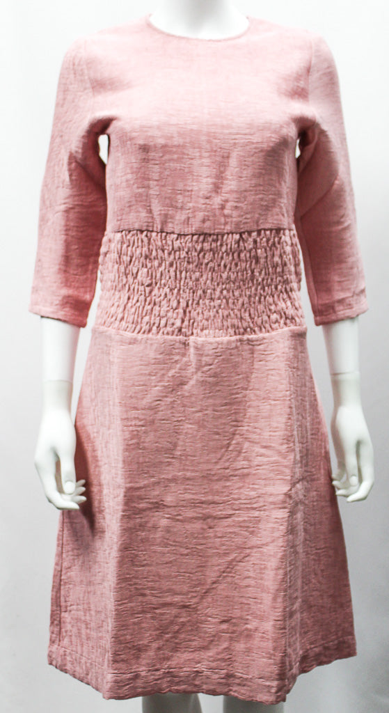 WRONG SIDE OF RIGHT CREPE WAISTBANDED DRESS