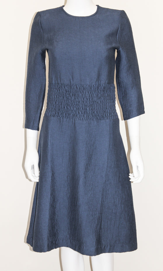 WRONG SIDE OF RIGHT CREPE WAISTBANDED DRESS