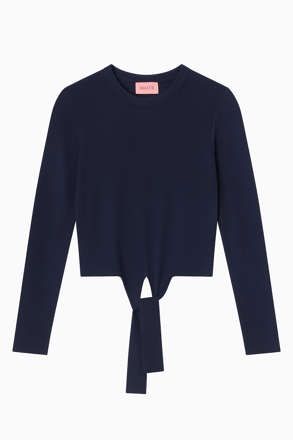 MAUVE KNIT TOP W TIE IN FRONT