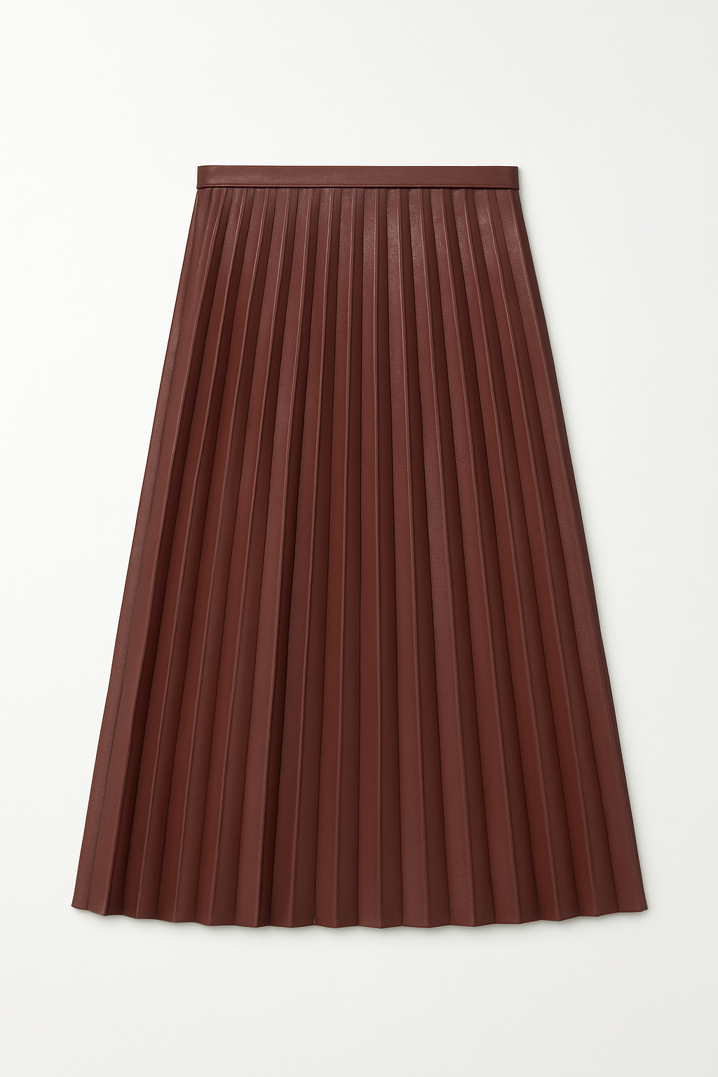 METALLIC LEATHER PLEATED SKIRT