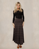 MAUVE PLAID WOOL SKIRT