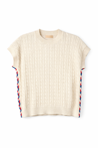 ERMANNA KNIT VEST W BRAID ON SIDE