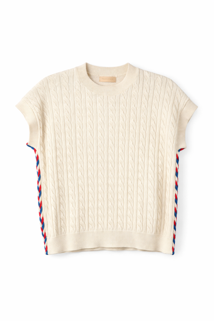 ERMANNA KNIT VEST W BRAID ON SIDE