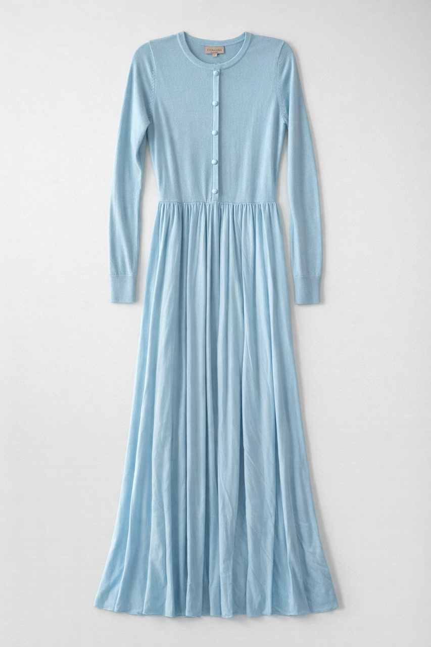 ERMANNA COMBO DRESS W BUTTONS