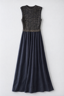 ERMANNA SLEEVELESS COMBO DRESS W GLITTER