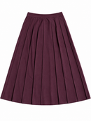 ERMANNA CASUAL WOOL PANELED ZIP SKIRT