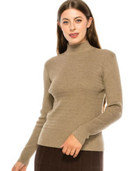 BINJ CABLE STITCH MOCK NECK SWEATER