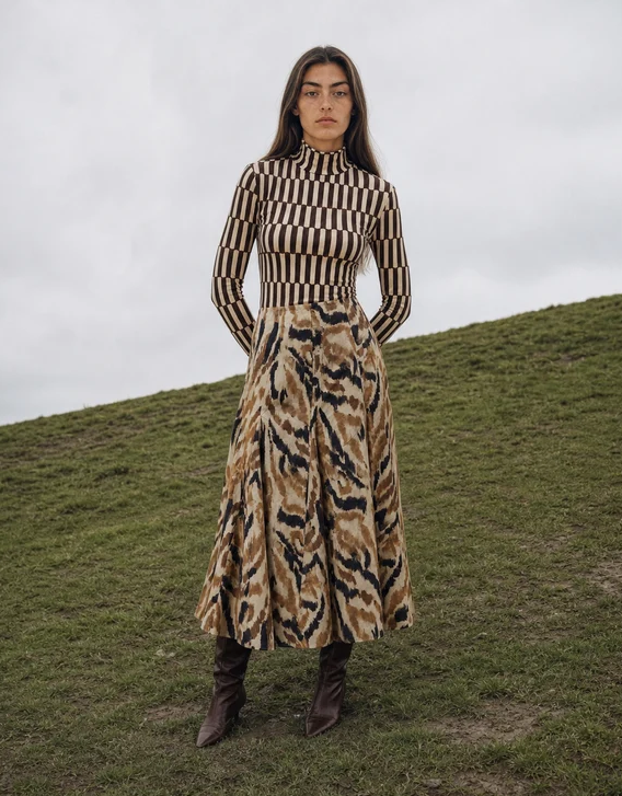 NINA ZEBRA PRINT SKIRT