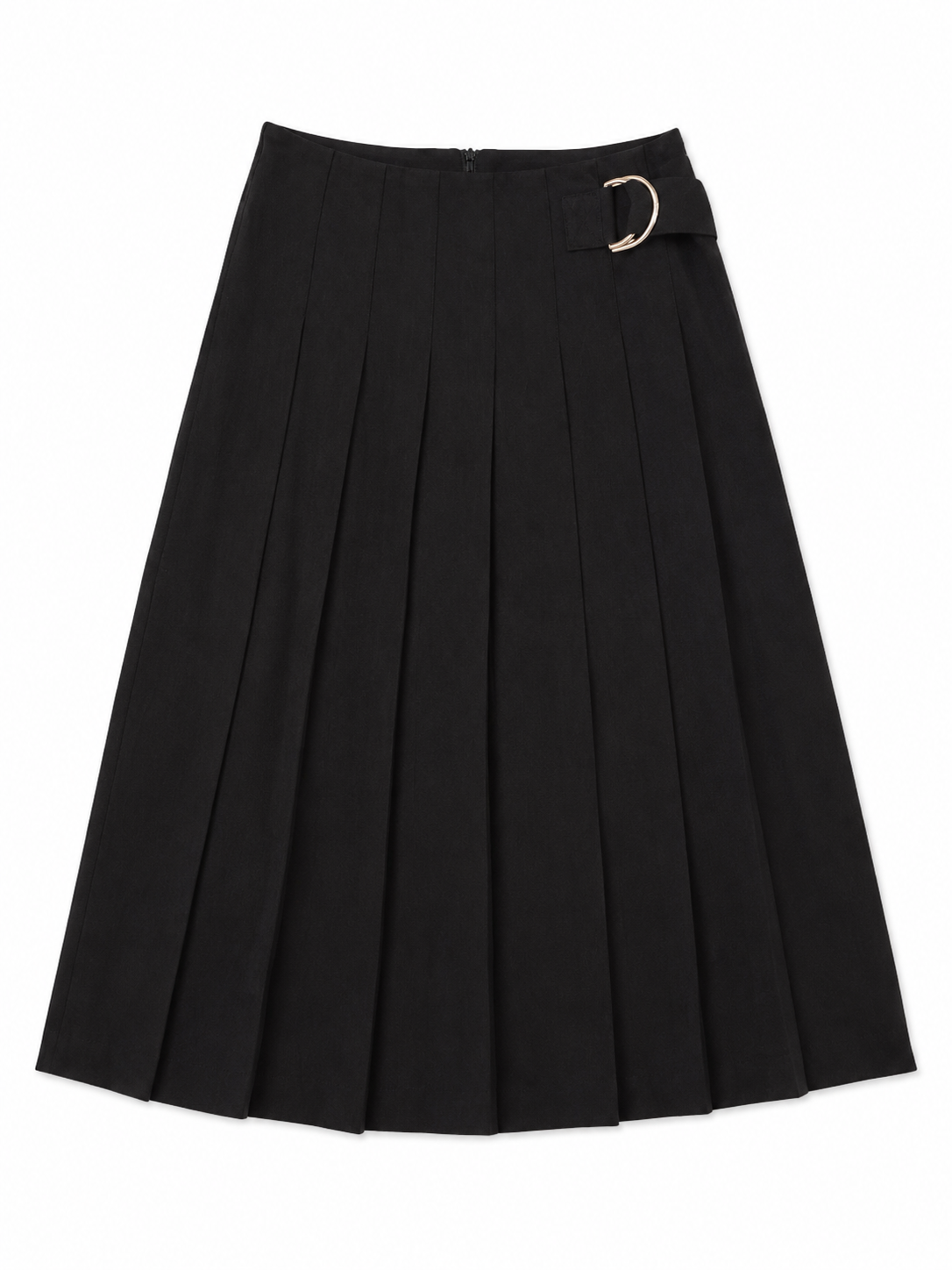MCQUEEM SEWN DOWN PLEAT SIDE BUCKLE SKIRT