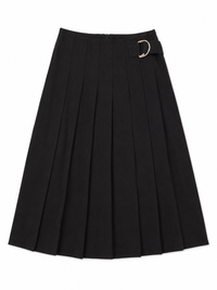 MCQUEEM SEWN DOWN PLEAT SIDE BUCKLE SKIRT