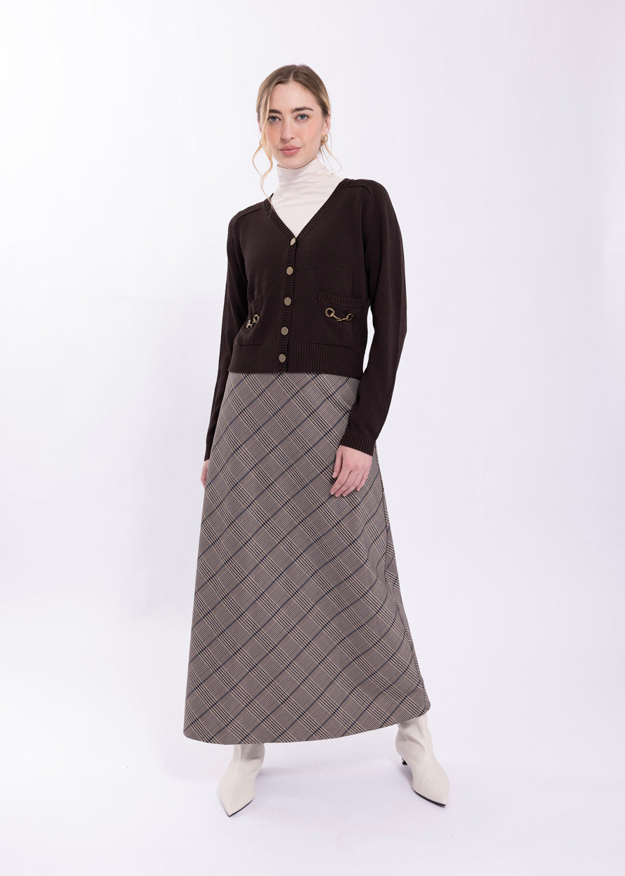 CONCEPT HORSEBIT DETAIL SOLID CARDIGAN