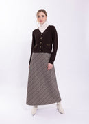 CONCEPT PLAID BIAS SKIRT