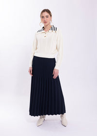 CONCEPT PULL ON PLEATED MIDI SKIRT