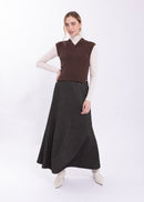 MAPLE & CLIFF STRIPE TEXTURED FLARE SKIRT