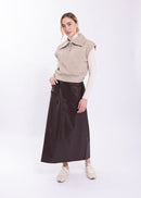 LATITUDE LEATHER PATCH POCKET SKIRT