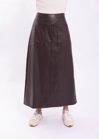 LATITUDE LEATHER PATCH POCKET SKIRT