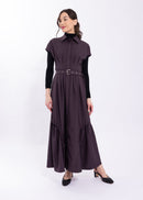 CONCEPT FLARED BELTED DRESS