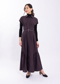 CONCEPT FLARED BELTED DRESS